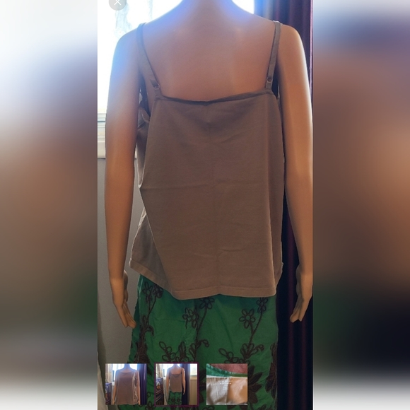 2 shirts for 1. Spaghetti strap, light, green & olive green tank top. - Picture 7 of 8